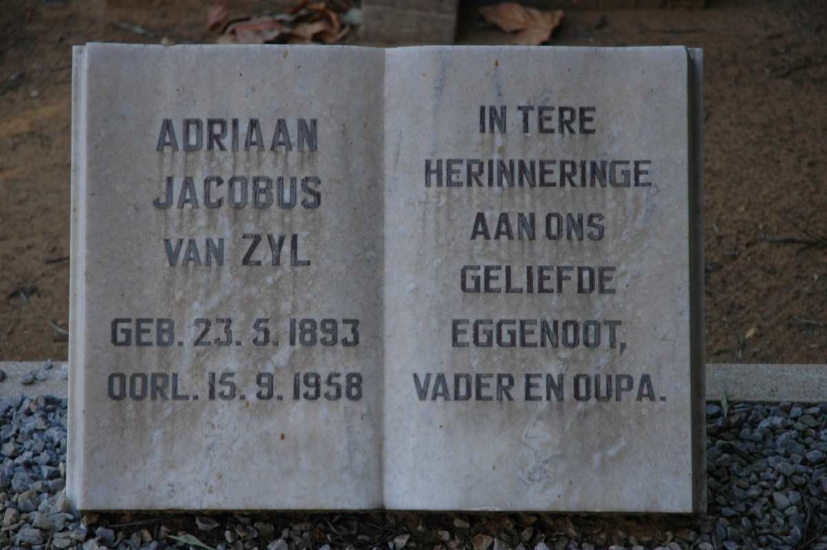 ZYL Adriaan Jacobus, van 1893-1958