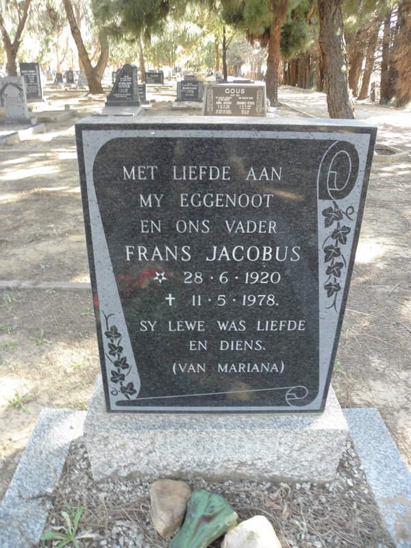 ? Frans Jacobus 1920-1978