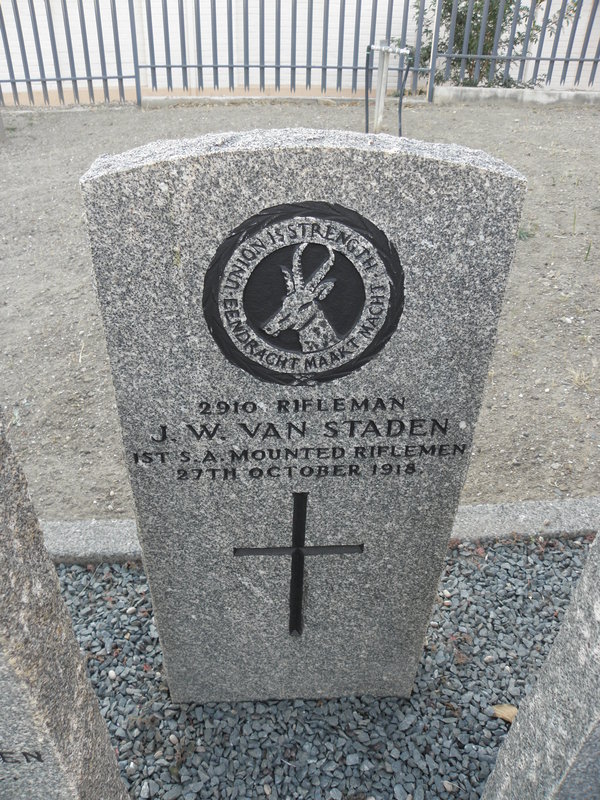 STADEN J.W., van -1918