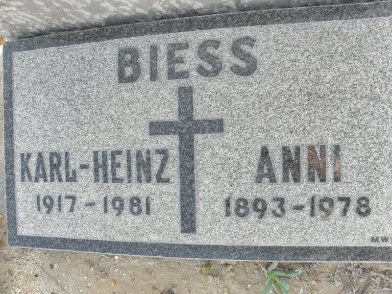BIESS Karl-Heinz 1917-1981 &amp; Anni 1893-1978