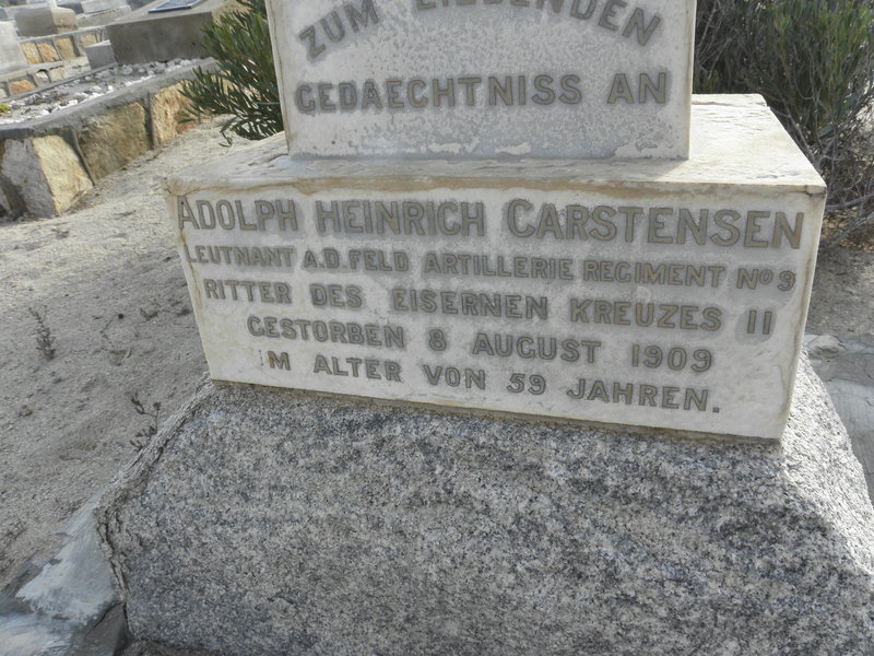 CARSTENSEN Lieut  Adolph Heinrich -1909
