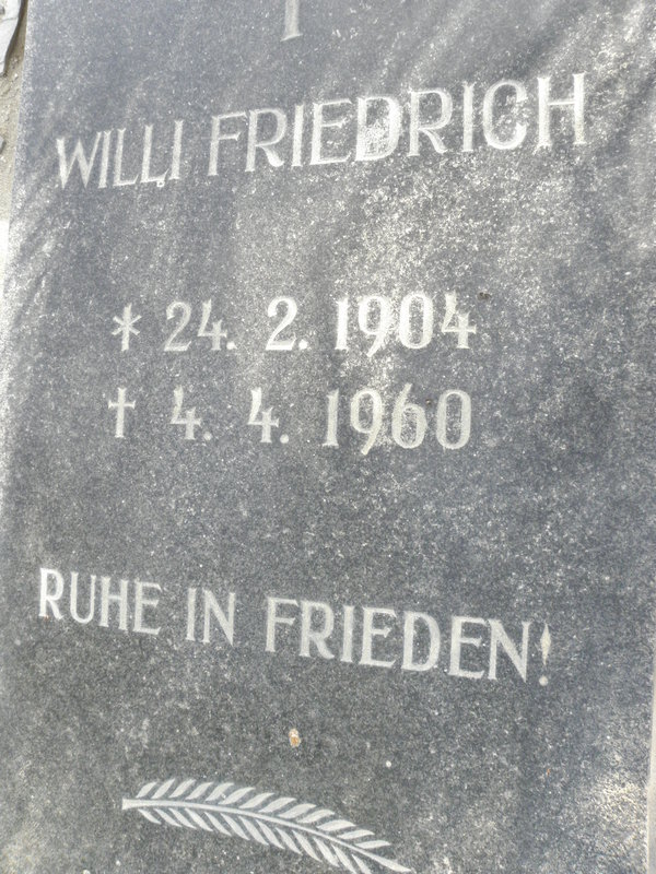 FRIEDRICH Willi 1904-1660