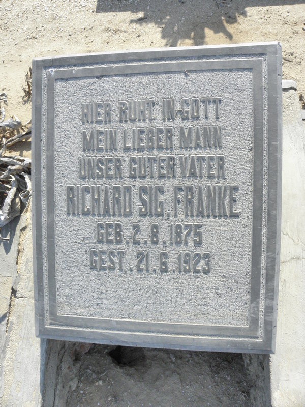 FRANKE Richard Sig. 1875-1923