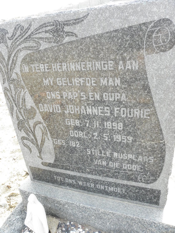 FOURIE David Johannes 1898-1959