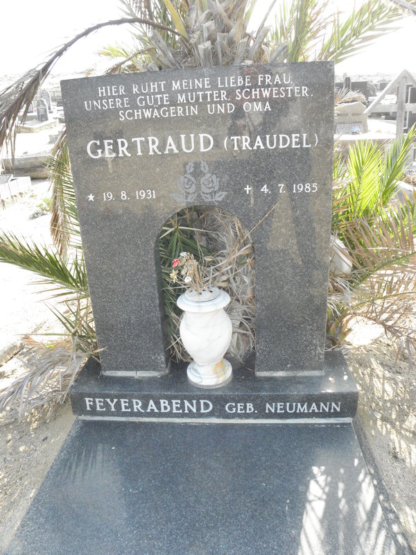 FEYERABEND Gertraud nee NEUMANN 1931-1985