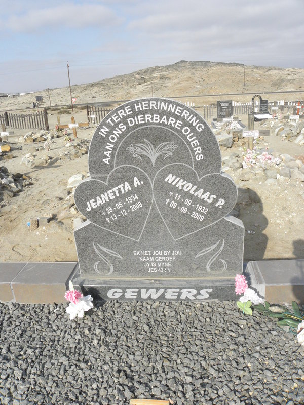 GEWERS Nikolaas P. 1932-2009 &amp; Jeanetta A. 1934-2008