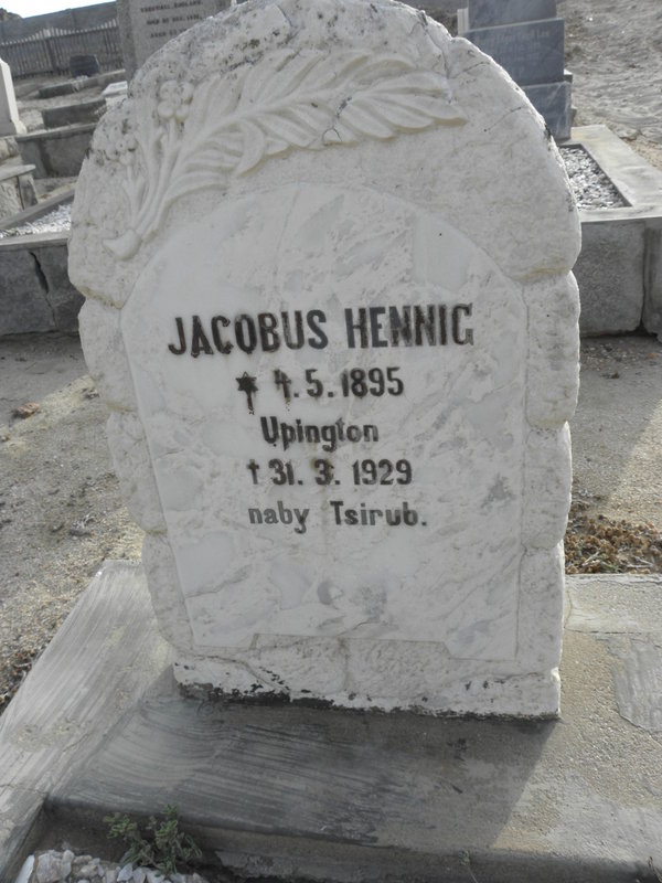 HENNIG Jacobus 1895-1929