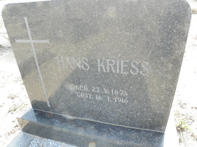 KRIESS Hans 1874-1916 