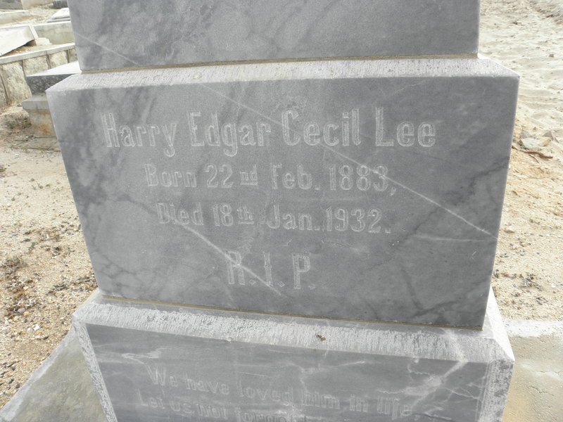 LEE Harry Edgar Cecil 1883-1932