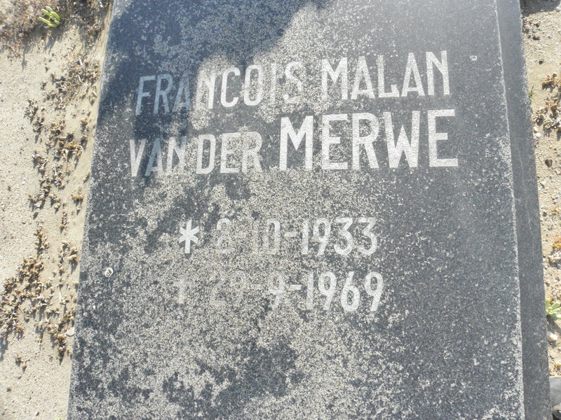 MERWE Francois Malan, van der 1933-1969