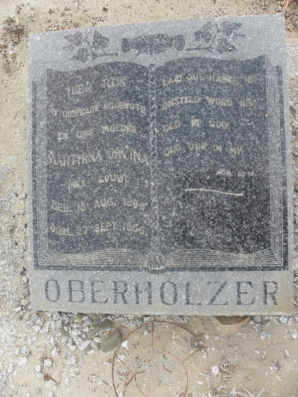 OBERHOLZER Marthina Davina nee LOUW 1886-1955