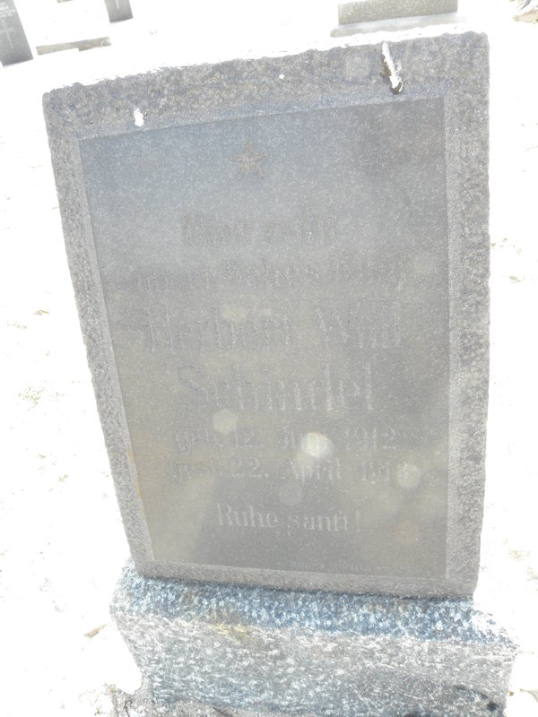 SCHINDEL Herbert Willi 1912-1913