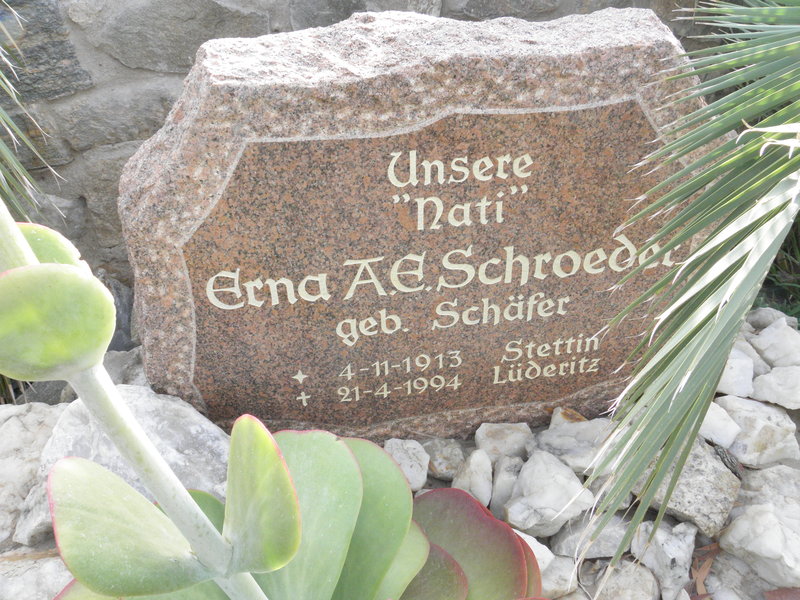 SCHROEDER Erna A.E. nee SCHÄFER 1913-1994