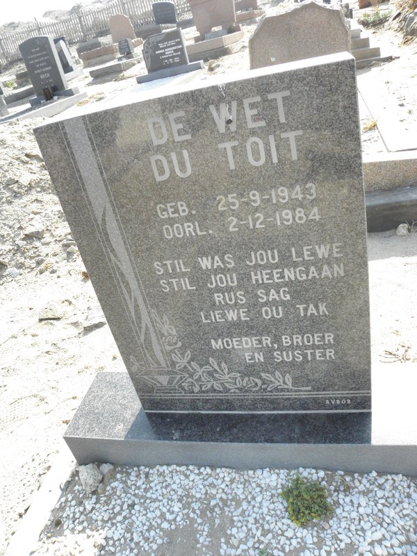 TOIT De Wet, du 1943-1984