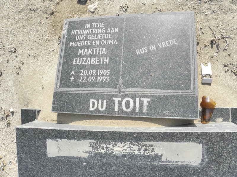 TOIT Martha Elizaberth, du 1905-1993