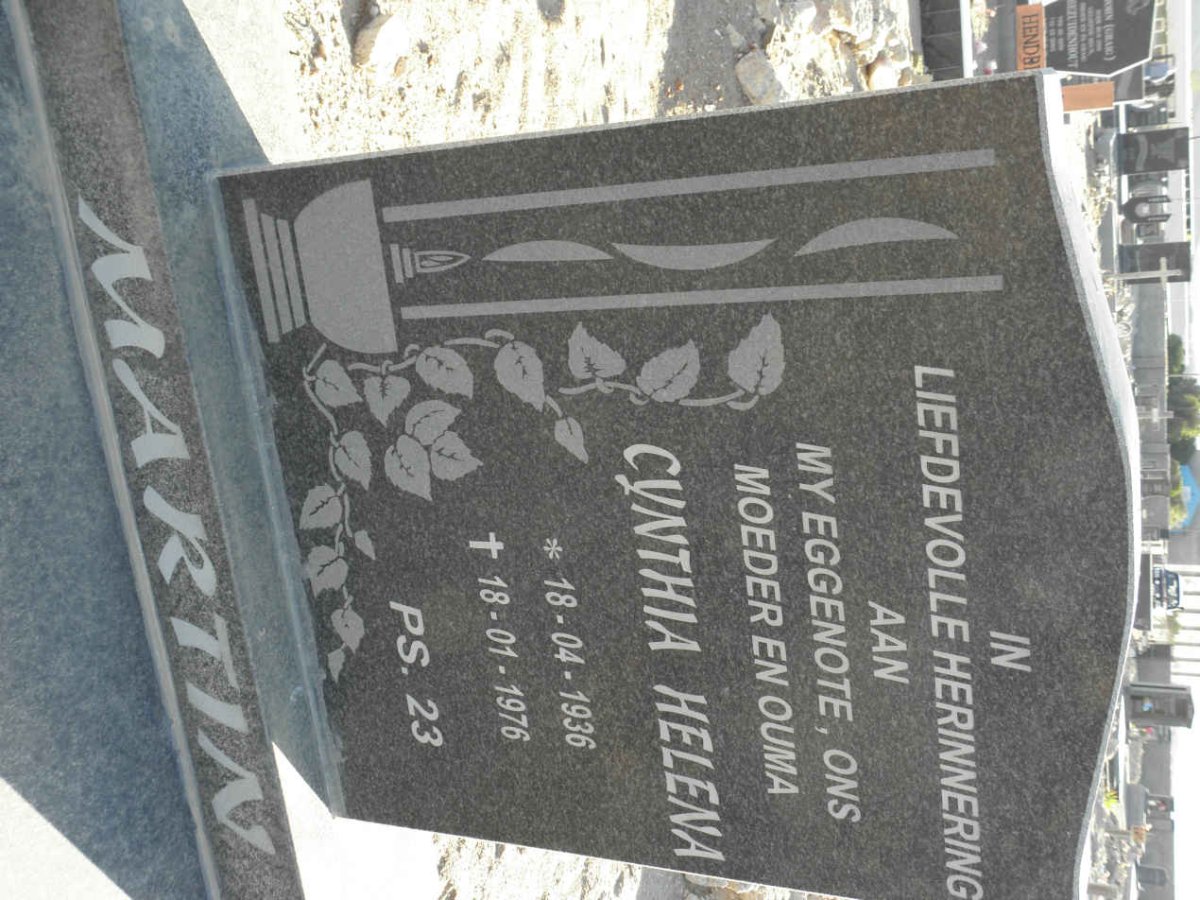 MARTIN Cynthia Helena 1936-1976