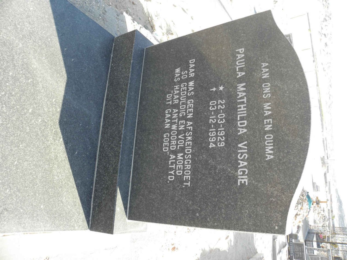 VISAGIE Paula Mathilda 1929-1994