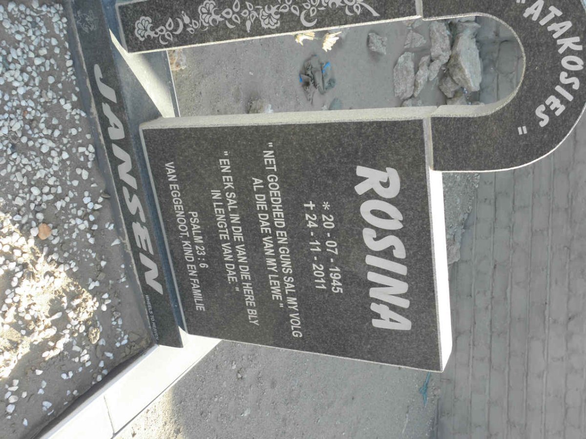 JANSEN Rosina 1945-2011