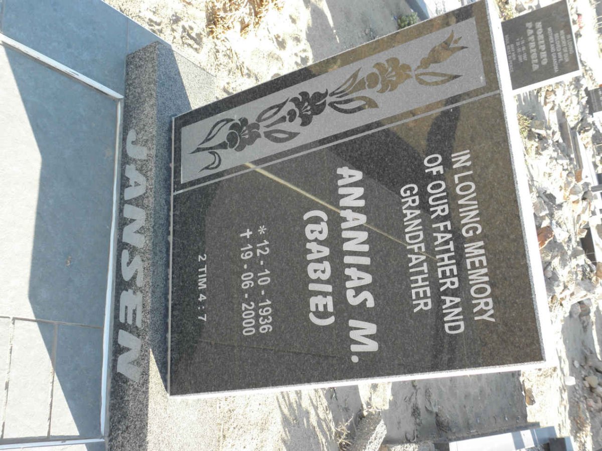 JANSEN Ananias M. 1936-2000
