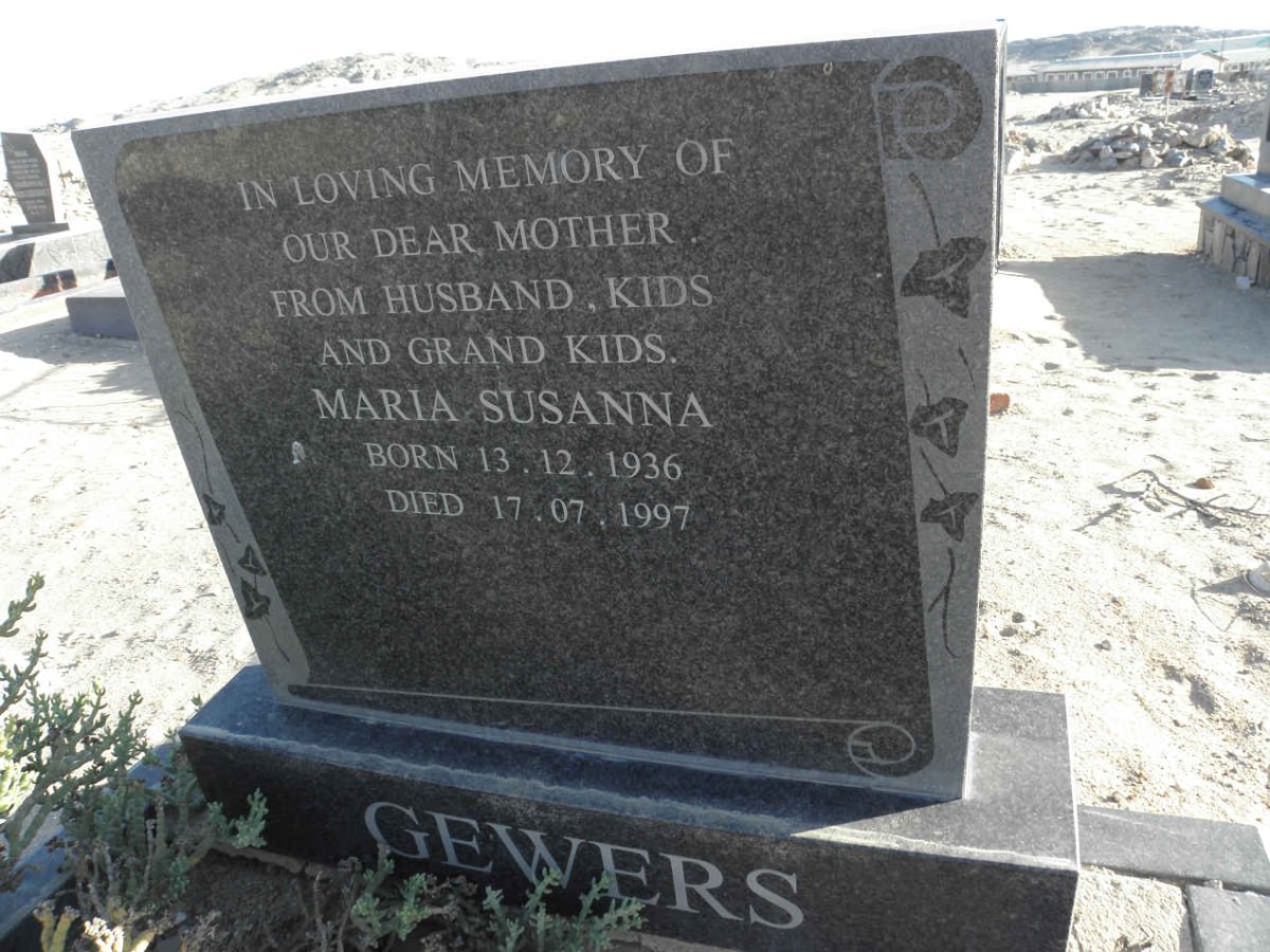 GEWERS Maria Susanna 1936-1997