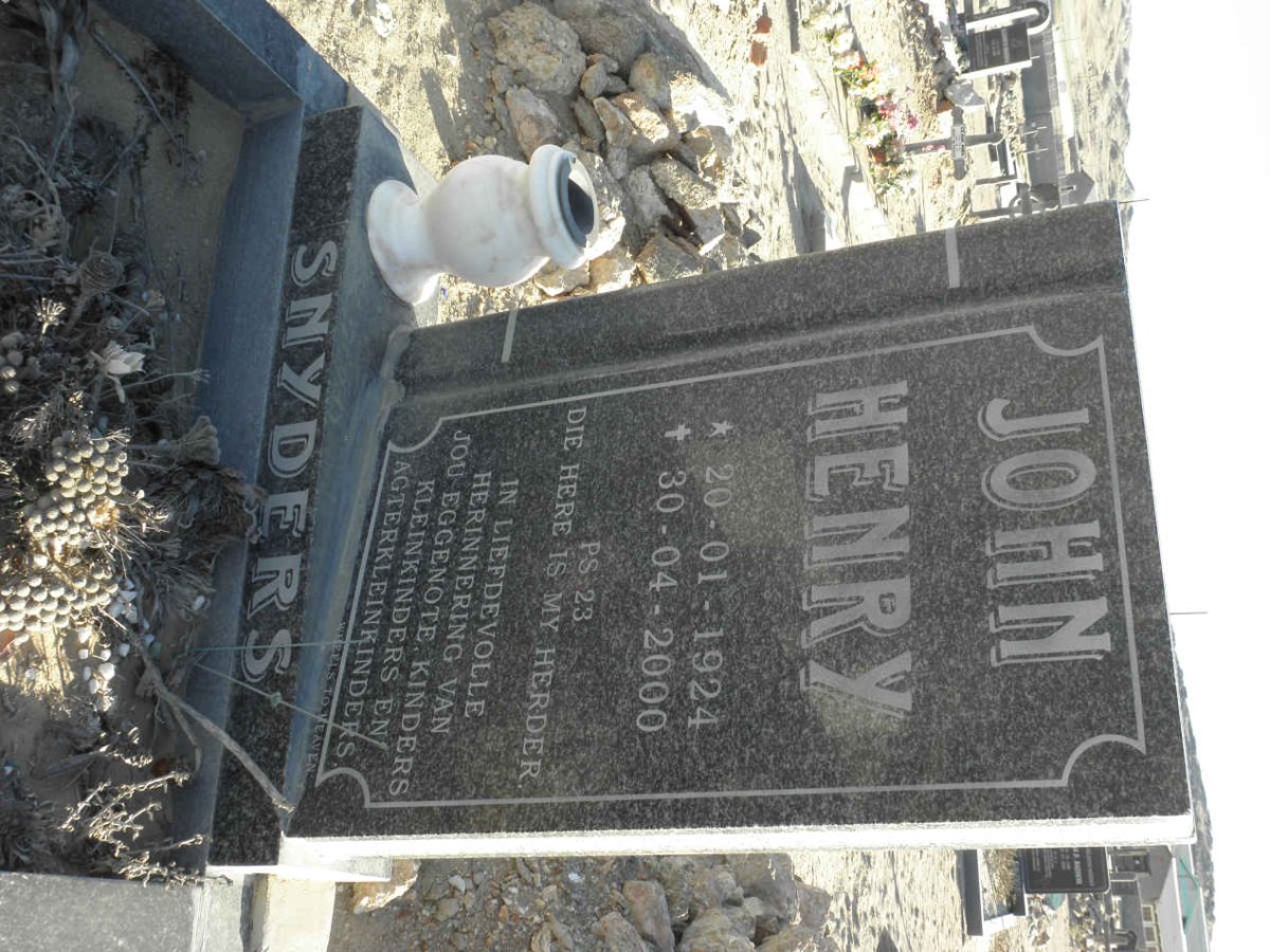 SNYDERS John Henry 1924-2000