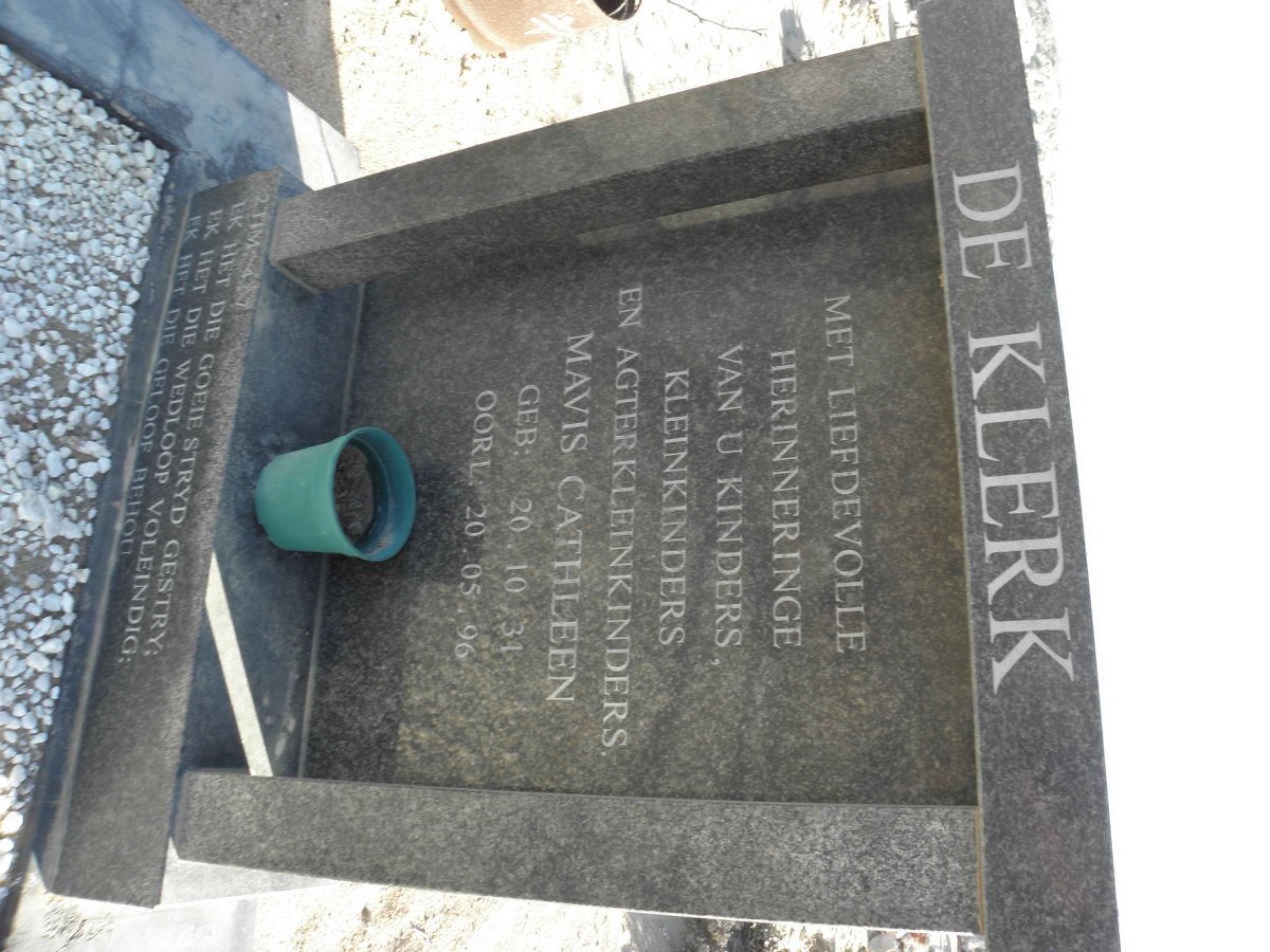 KLERK Mavis Cathleen, de 1931-1996