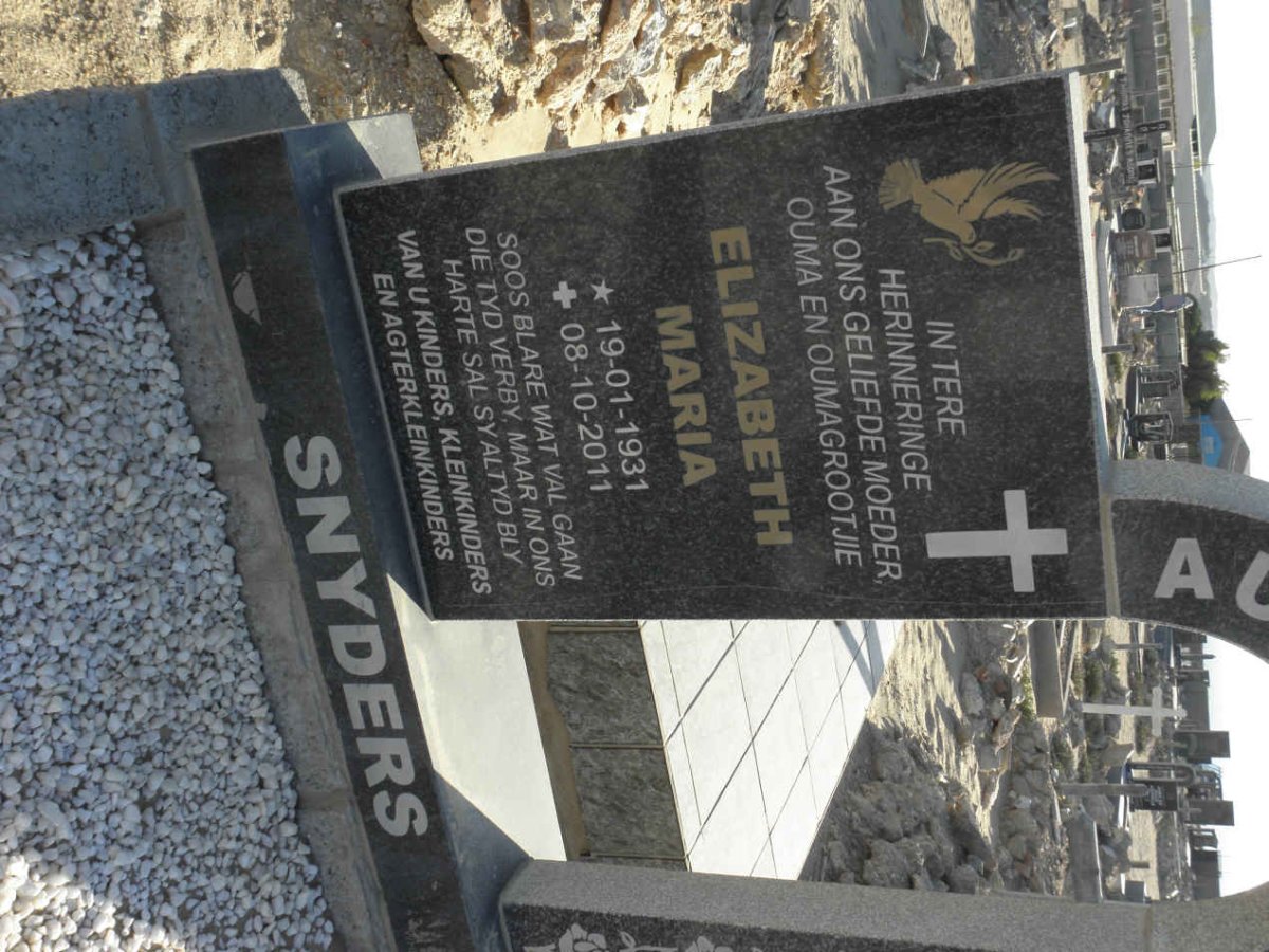 SNYDERS Elizabeth Maria 1931-2011