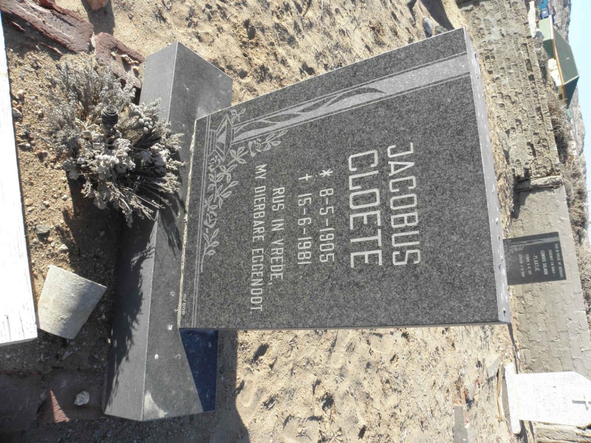 CLOETE Jacobus 1905-1981