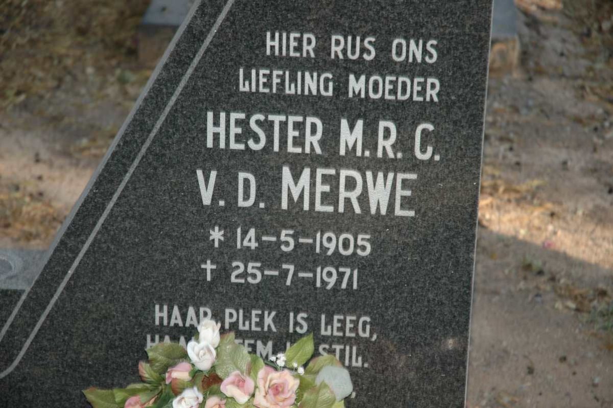 MERWE Hester M.R.C., v.d. 1905-1971