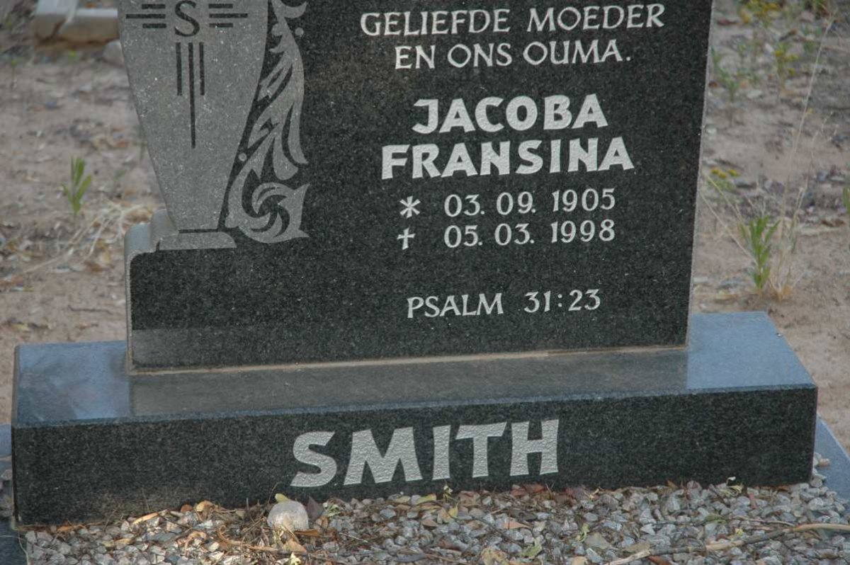 SMITH Jacoba Fransina 1905-1998