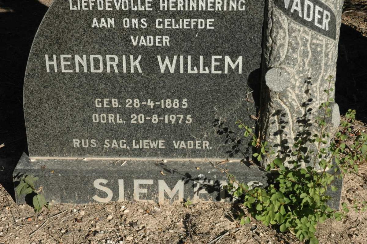 SIEMENS Hendrik Willem 1885-1975