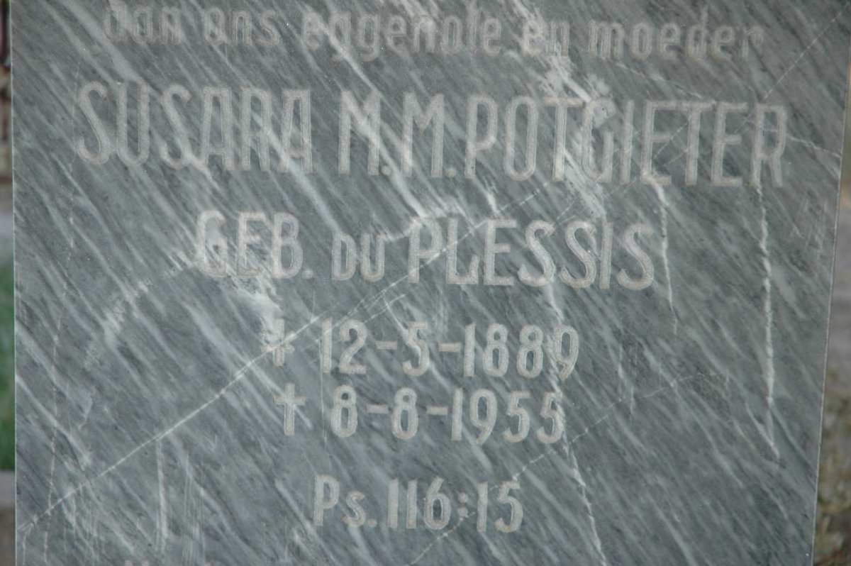 POTGIETER Susarah M.M. nee DU PLESSIS 1889-1955
