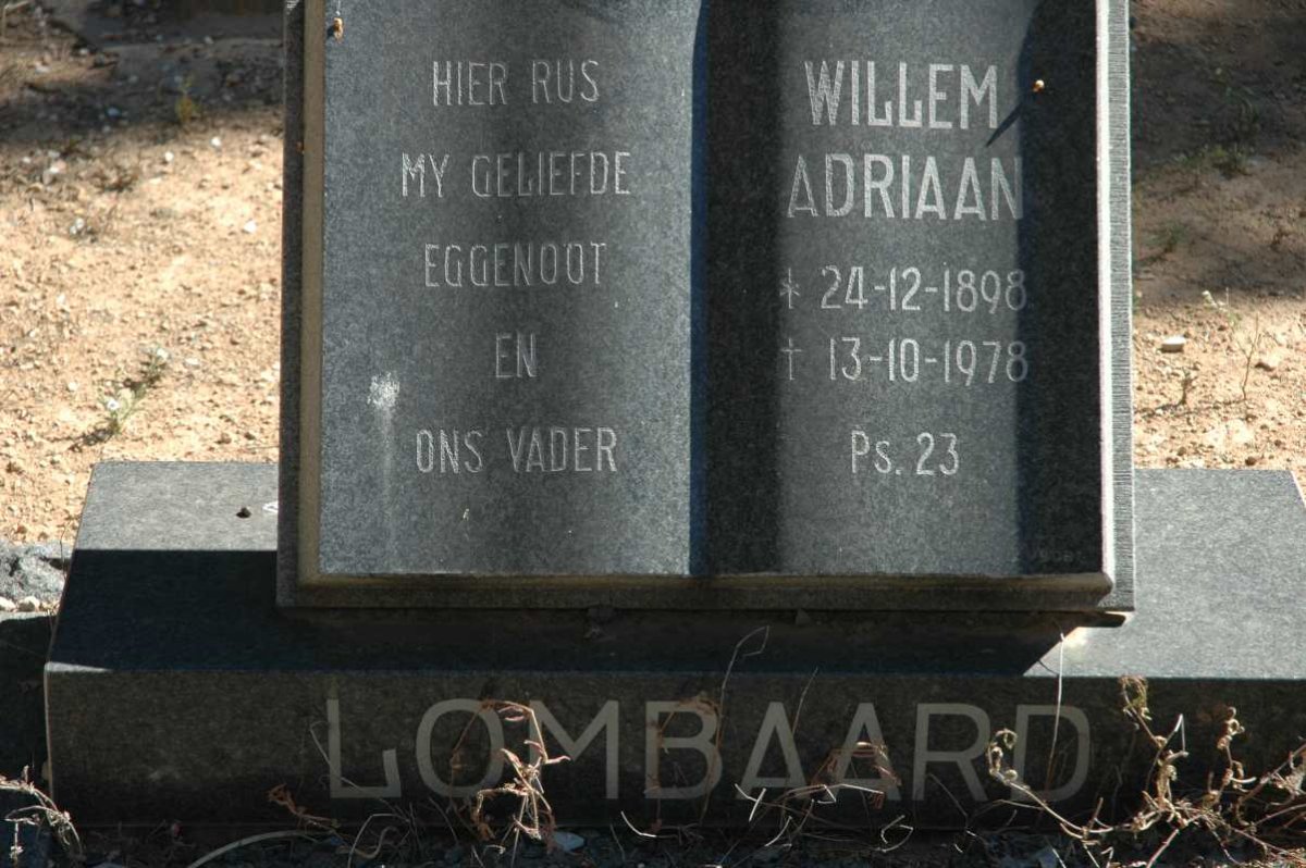 LOMBAARD Willem Adriaan 1898-1978