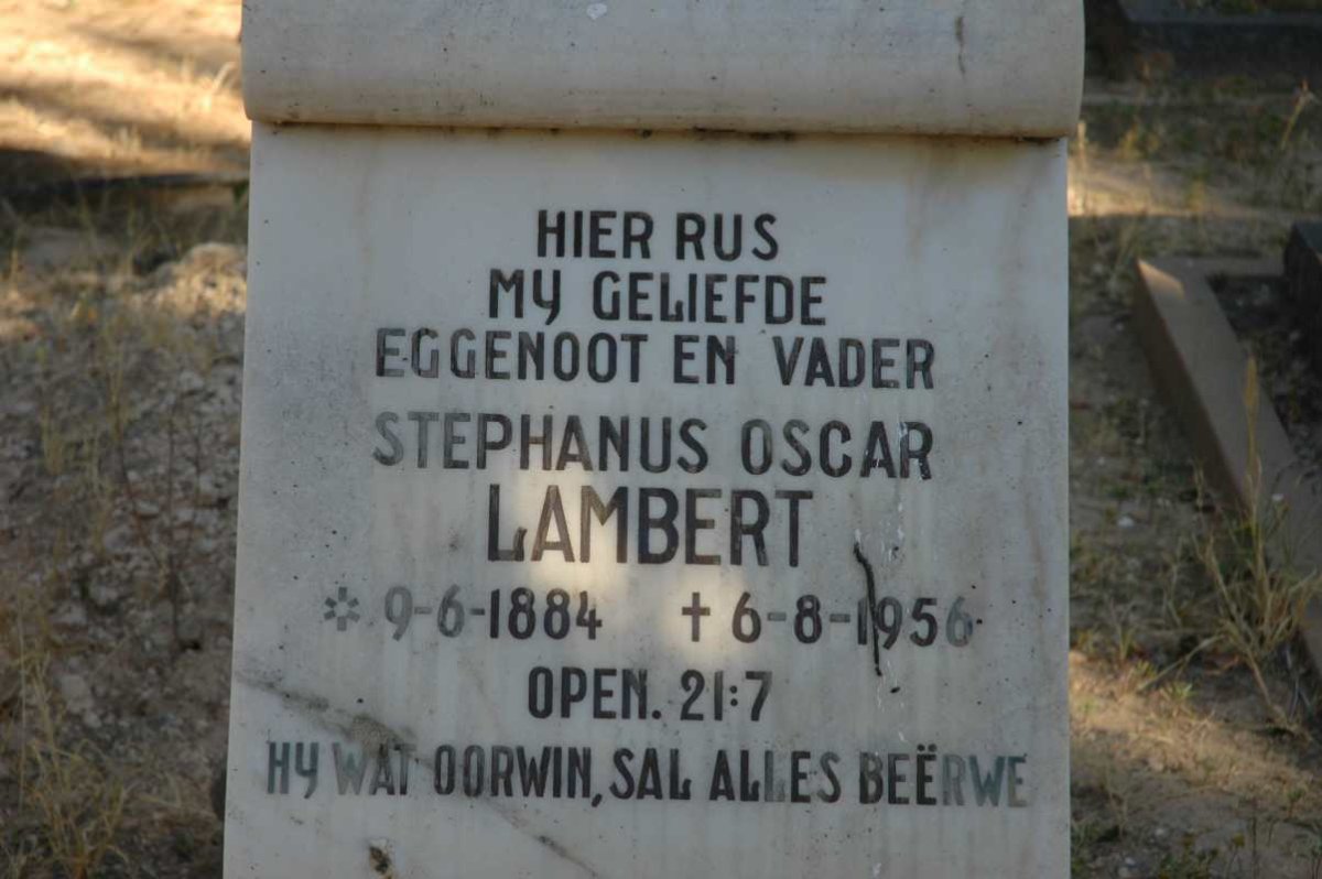 LAMBERT Stephanus Oscar 1884-1956