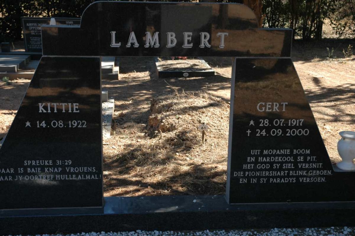 LAMBERT Gert 1917-2000 &amp; Kittie 1922-