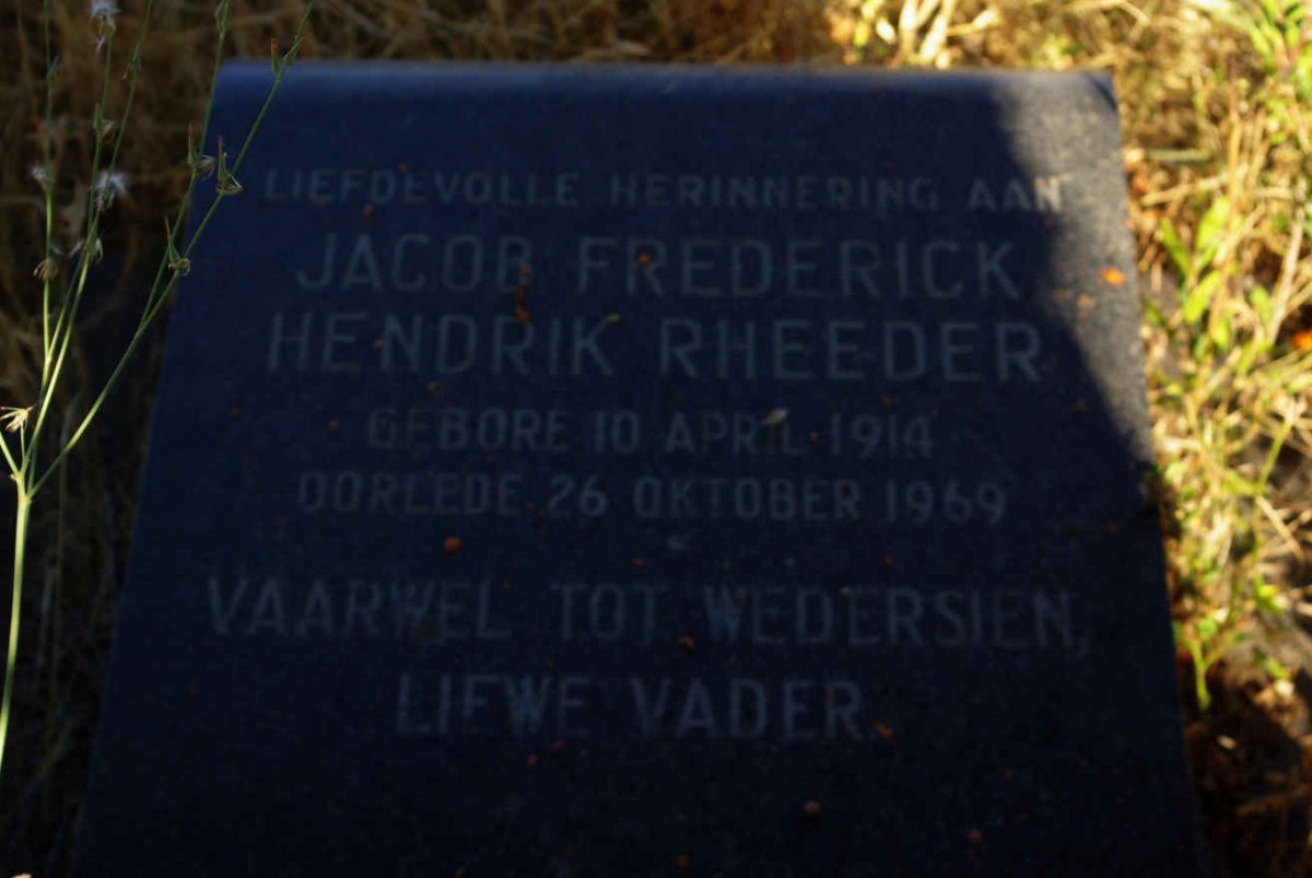 RHEEDER Jacob Frederick Hendrik 1914-1969