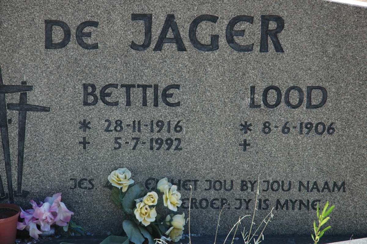 JAGER Lood, de 1906- &amp; Bettie 1916-1992