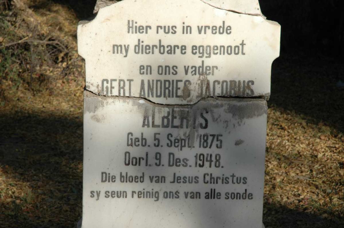 ALBERTS Gert Andries Jacobus 1875-1948
