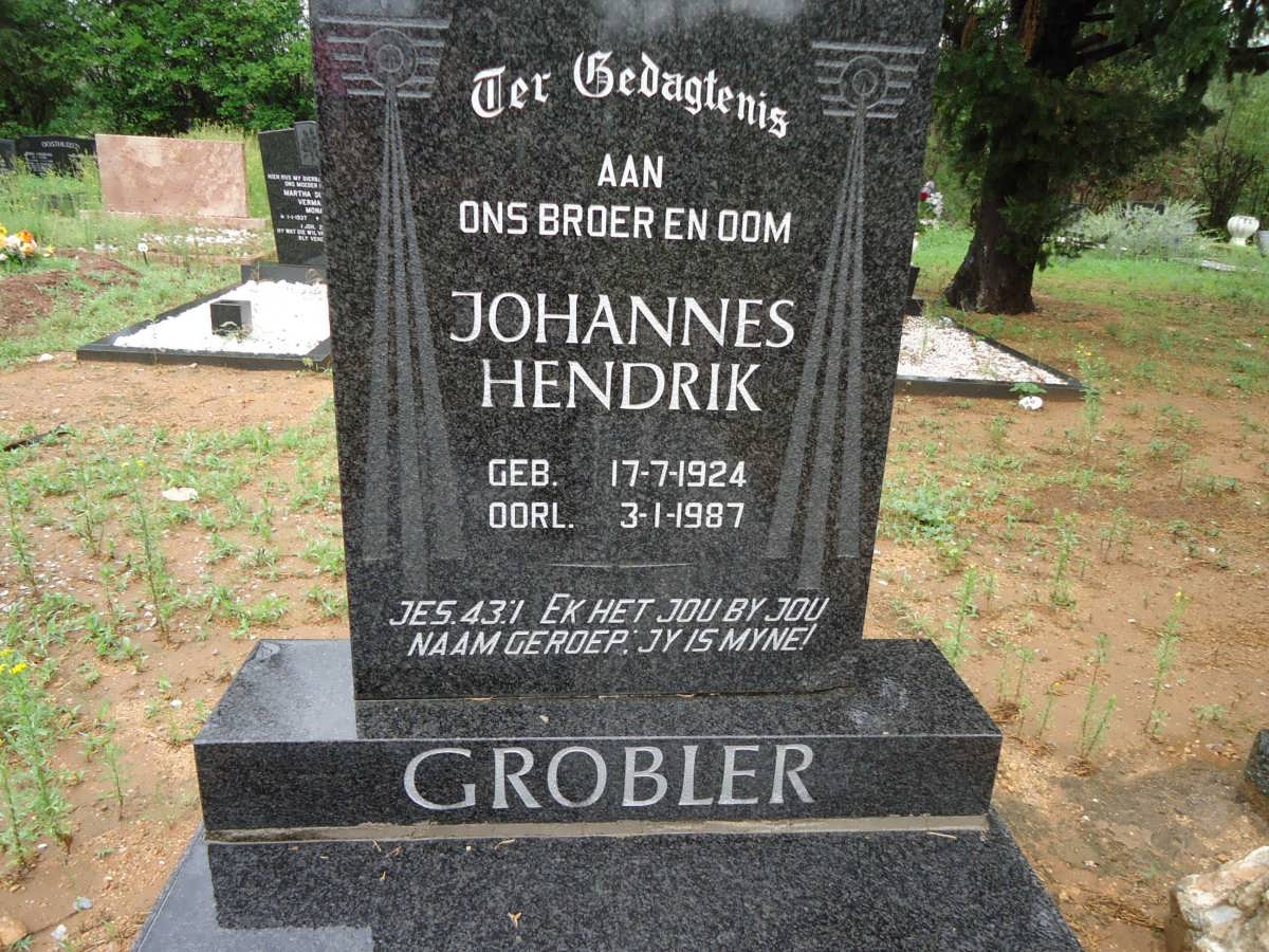GROBLER Johannes Hendrik 1924-1987