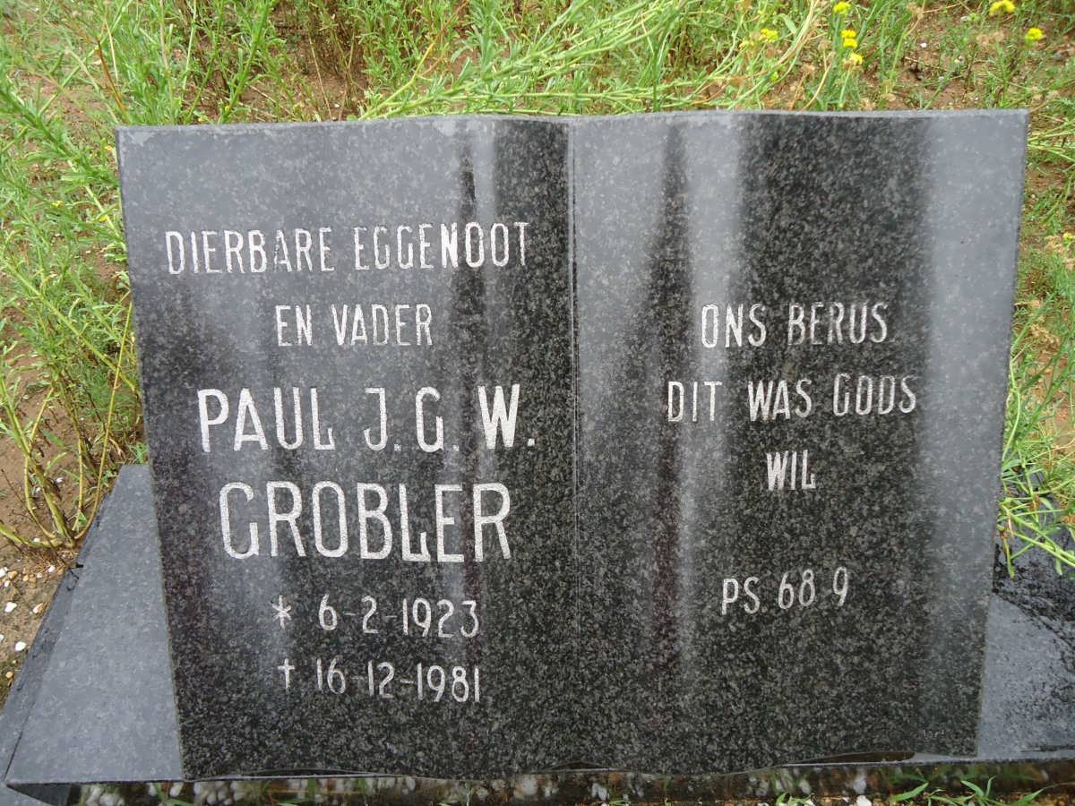 GROBLER Paul J.G.W. 1923-1981