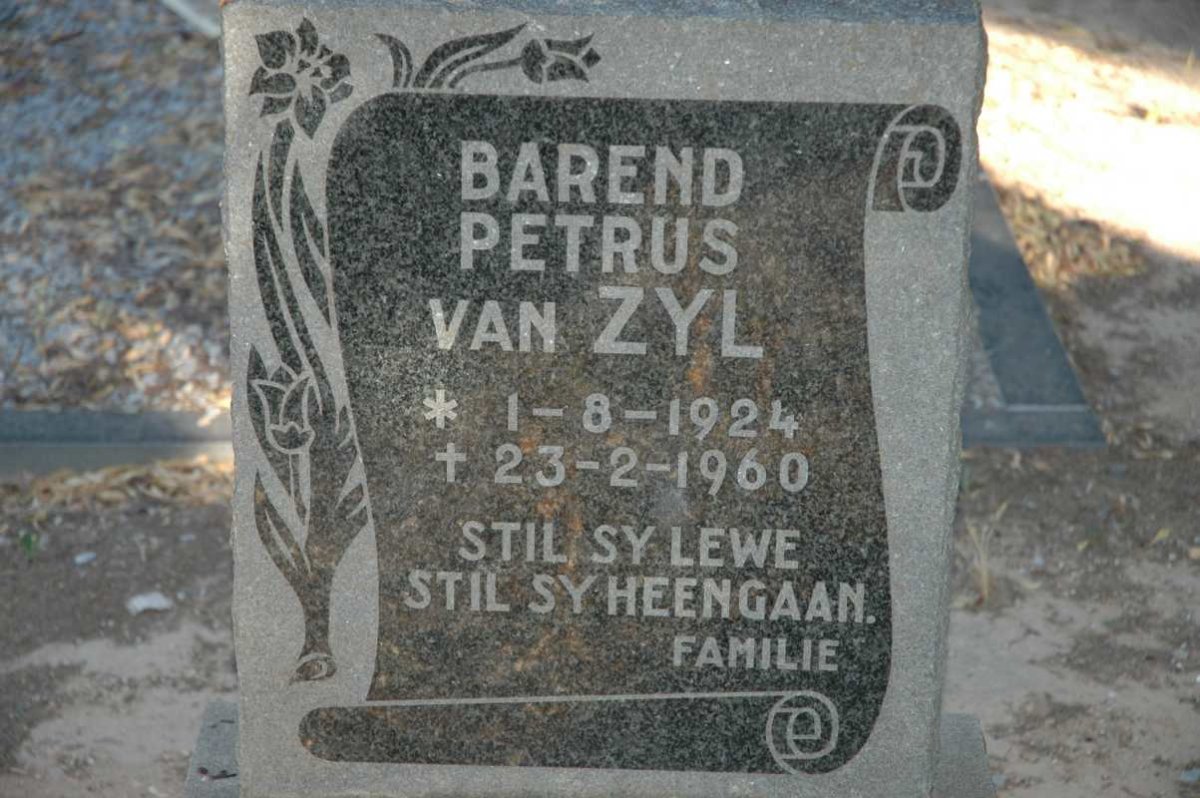 ZYL Barend Petrus, van 1924-1960