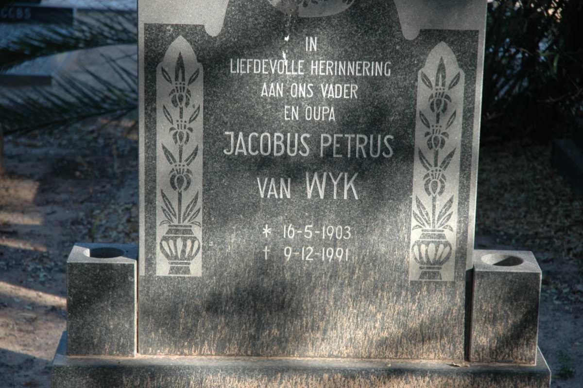 WYK Jacobus Petrus, van 1903-1991