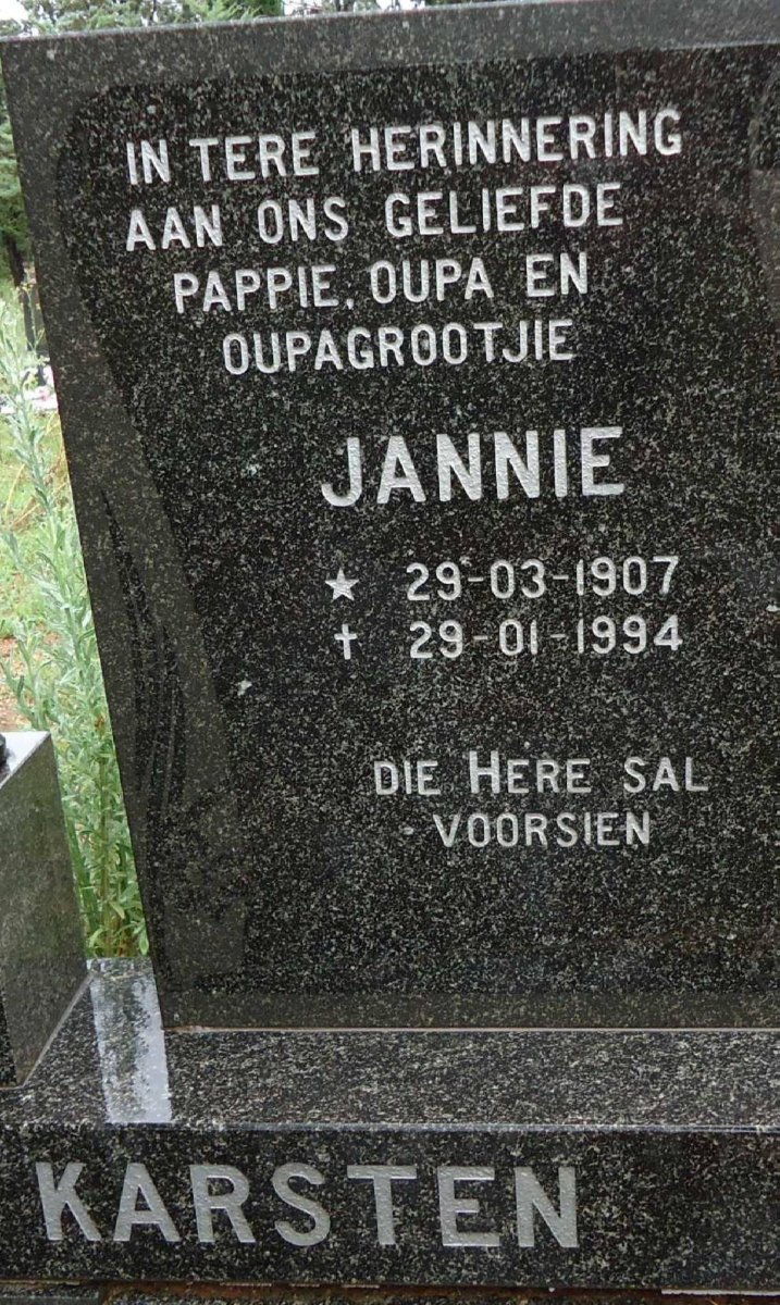 KARSTEN Jannie 1907-1994