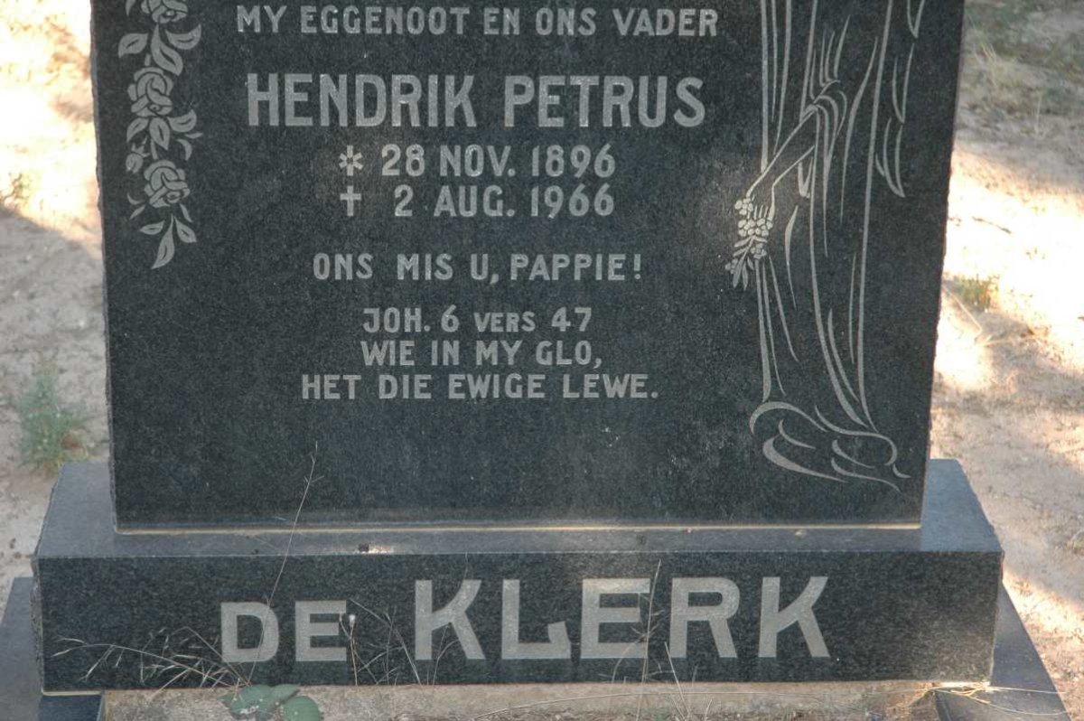 KLERK Hendrik Petrus, de 1896-1966