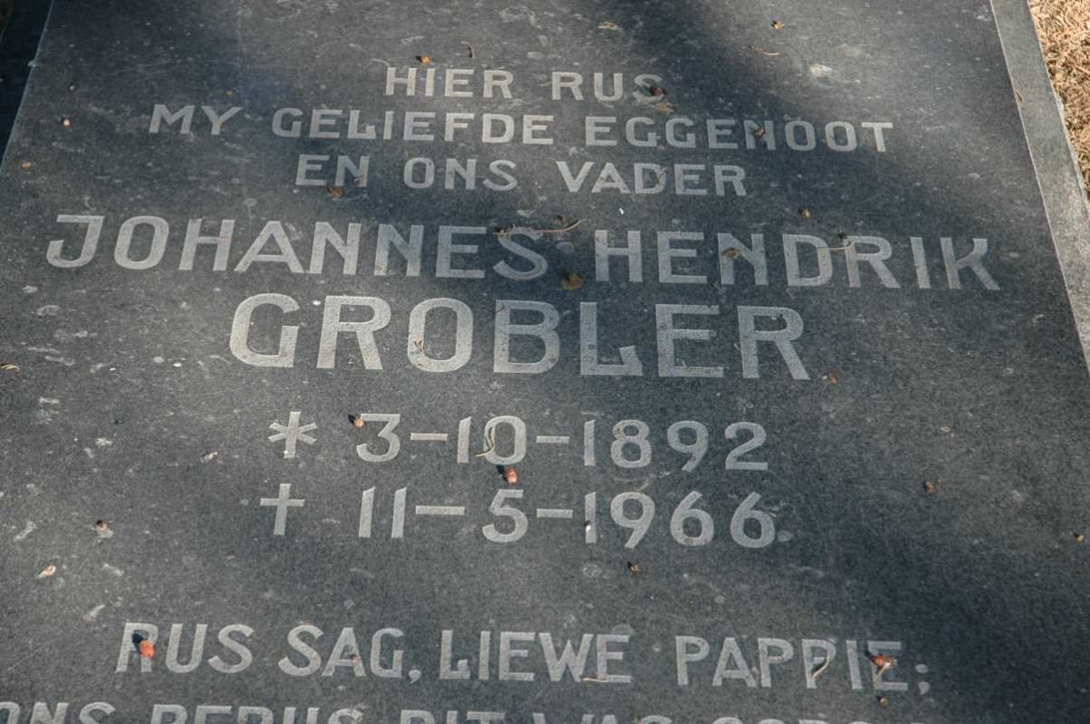 GROBLER Johannes Hendrik 1892-1966