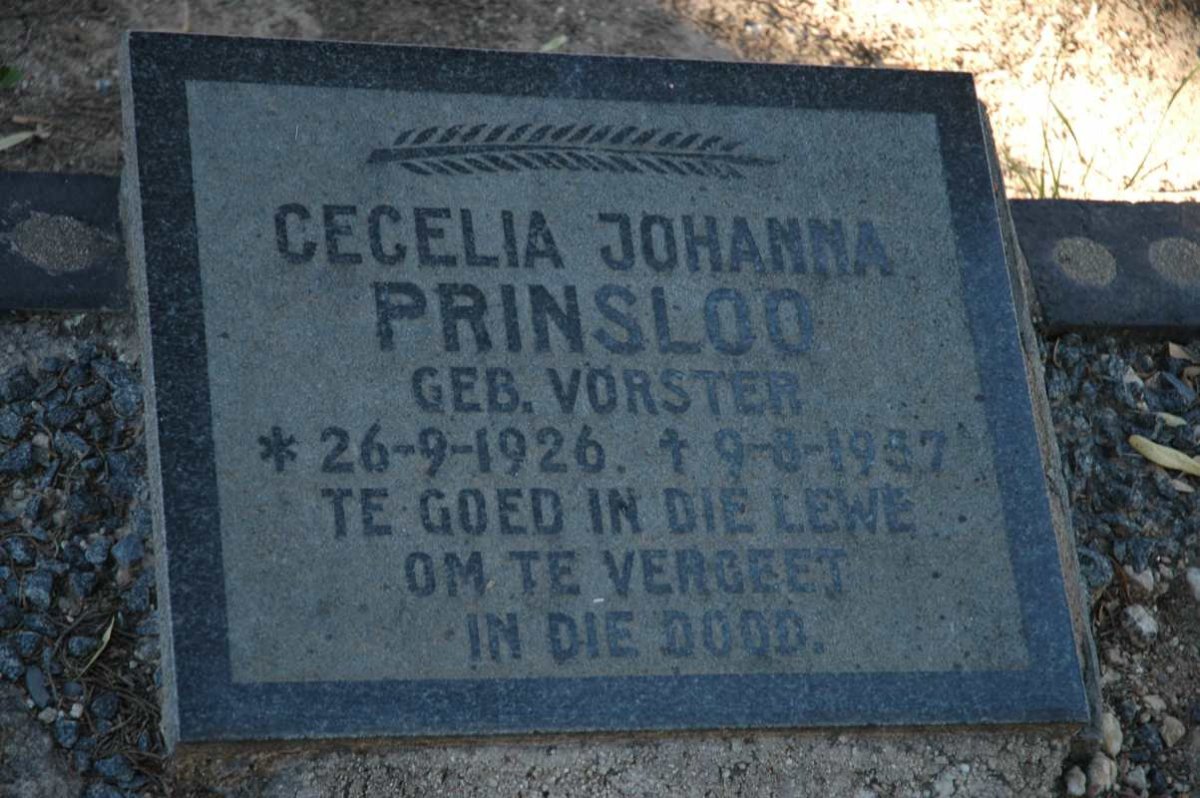 PRINSLOO Cecelia Johanna nee VORSTER 1926-1957