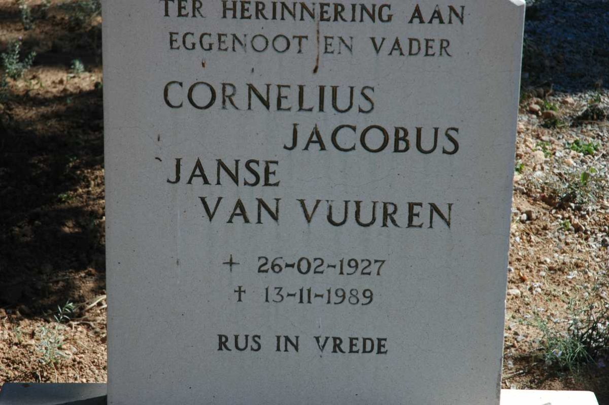 VUUREN Cornelius Jacobus, Janse van 1927-1989