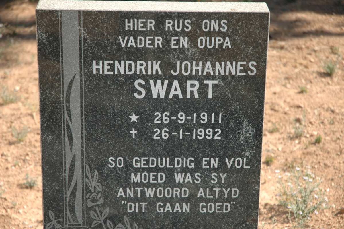 SWART Hendrik Johannes 1911-1992