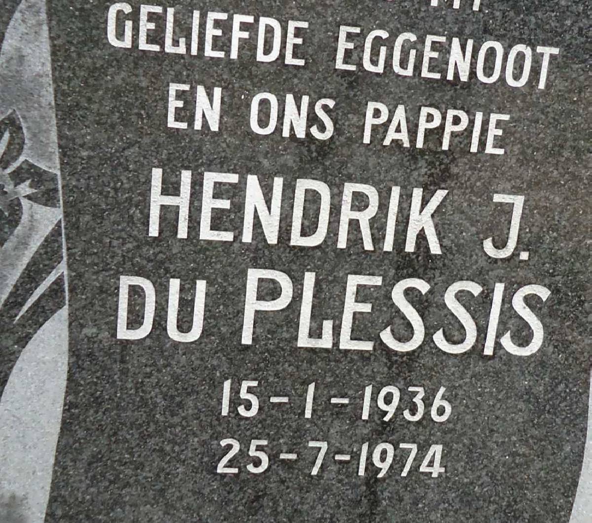 PLESSIS Hendrik J., du 1936-1974