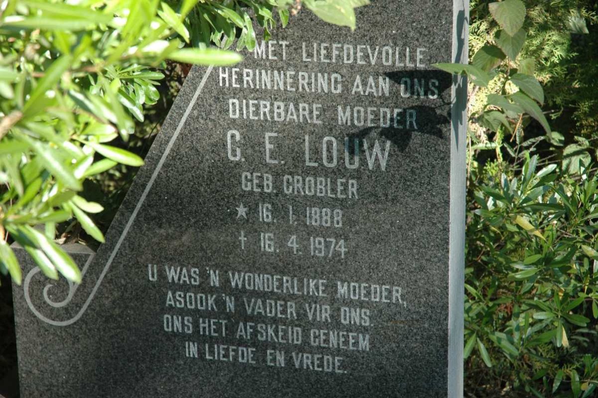 LOUW C.E. nee GROBLER 1888-1974